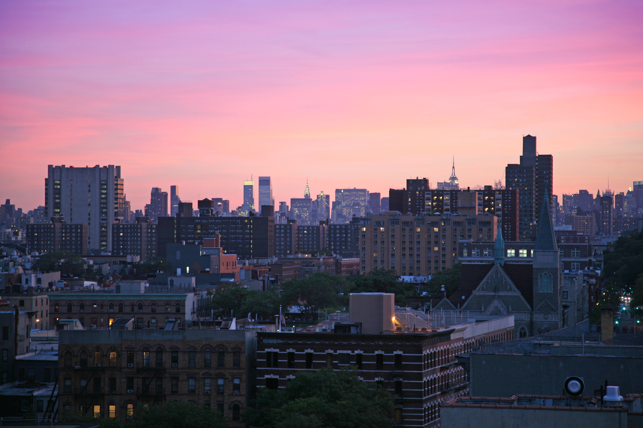 Harlem Cityscape At Dusk